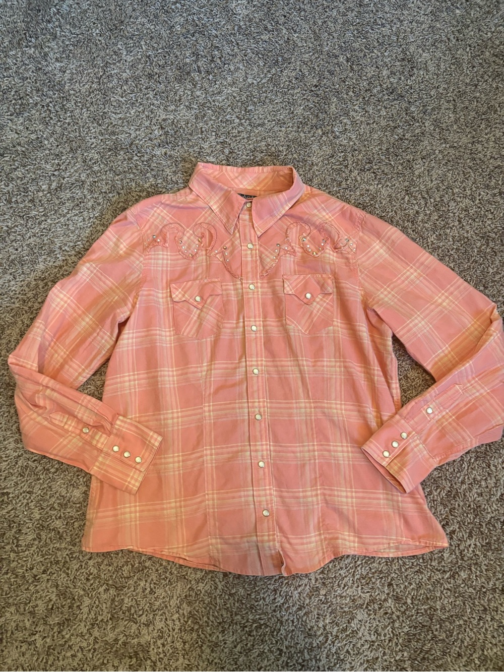 Cruel Girl Pink Plaid Western Button-Down Shirt